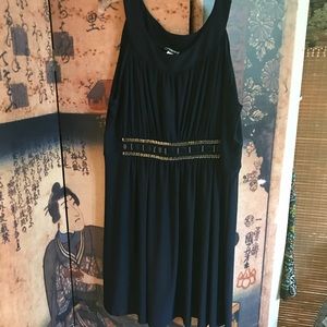 Navy Dress with Silver Embellishments